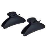 Clame Păr, Model Ondulat, Set 2 Bucăți, Negru Mat, 9cm, Oem