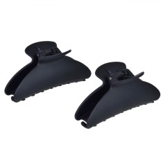 Clame Păr, Model Ondulat, Set 2 Bucăți, Negru Mat, 9cm