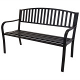 ProGarden Banca de gradina, negru, 127x50x85 cm, metal