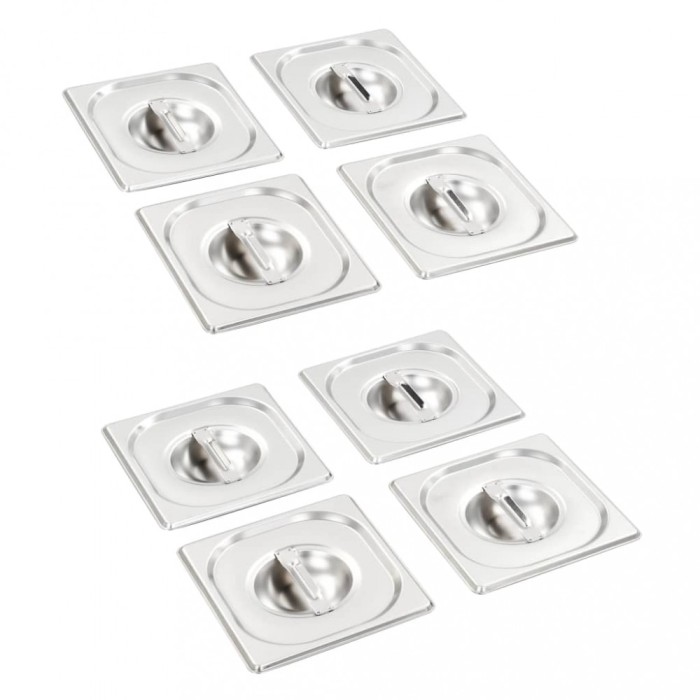 Capace pentru tavă GN 1/6, 8 buc., oțel inoxidabil 50910