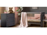 Set mobilier camera bebe Klups Pauline Graphite Natur cu patut si saltea