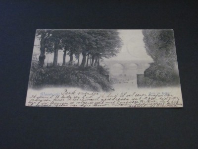 Carte Poștală Vintage Olanda - Peisaj Romantic cu Pod(posibil din perioada 1900-1940) foto