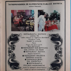 1974 Reclamă Restaurante Sector 3 Bucuresti, comunism epoca aur 24 x 20 cm