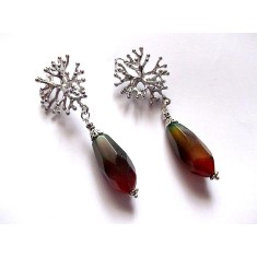 cercei cu agate verde maro 44923