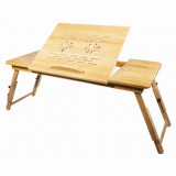 Masa pentru laptop, Artool, pliabila, lemn, natur, 90x34.5x56.5 cm