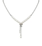 Colier cu perle si pandantiv fundita