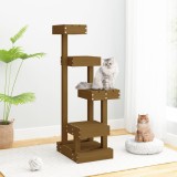 Cumpara ieftin Ansamblu de pisici, maro miere, 45,5x49x103 cm, lemn masiv pin