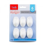 Carlig autoadeziv - alb - plastic - 2,5 x 4 cm - 6 buc/pachet Best CarHome