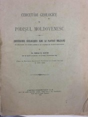 Cercetări geologice &icirc;n Podişul Moldovenesc - Mihai D. David, 1922