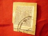 Timbru Australia 1923 George V , perforat , stampilat , pe fragment