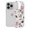 Husa compatibila cu apple iphone 14 pro, marble floral, alb