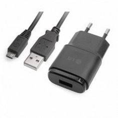 INCARCATOR RETEA LG MCS-02ER + CABLU MICRO USB DC03BK-G NEGRU ORIGINAL