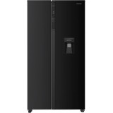 Side by side Heinner HSBS-HM529NFBKWDE++, Clasa E, 529l, Full NoFrost, dozator apa, H 177cm, Negru