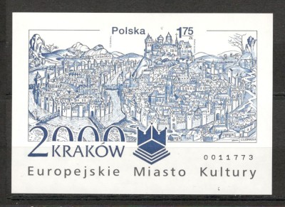 Polonia.2000 Cracovia:Capitala culturala europeana-Bl. nedantelat MP.358 foto