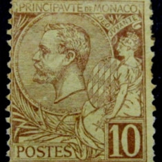 Monaco 1891 Albert I 10C Mi.14 brown MH AM.437