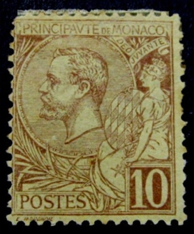 Monaco 1891 Albert I 10C Mi.14 brown MH AM.437