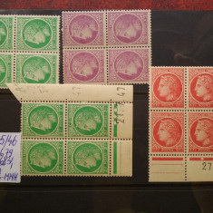 1945-1946-Franta-Mi679,681,683,685-bl.4-MNH