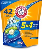 Detergent Rufe, Arm &amp;amp; Hammer, Oxi Clean, 5-in-1, Curatare Eficienta cu Bicarbonat de Sodiu, 42 buc