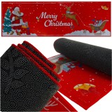 Covor Craciun Antiderapant Ruhhy 160x50 cm Rosu Bucatarie Hol Festiv