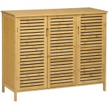 HOMCOM Suport pentru &Icirc;ncălțăminte, Dulap Mobil cu 8 Rafturi, Comodă pentru &Icirc;ncălțăminte, 100x35x80 cm, Lemn Natural | Aosom Romania