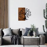 Decoratiune de perete, Agac, lemn/metal, 58 x 58 cm, negru/maro, Enzo