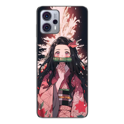 Husa compatibila cu Motorola Moto G53 Silicon Gel Tpu Model Demon Slayer Nezuko foto