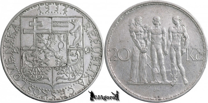 1934, 20 Korun - Cehoslovacia