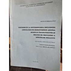 Contributii la determinarea influentei amenajarilor hidrotehnice asupra mediului inconjurator si solutii de prevenire a efectelor negative - Madalin M