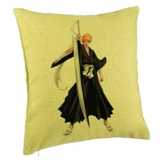Perna Decorativa cu Bleach - Ichigo, 40x40 cm, Verde, Husa Detasabila, Burduf foto