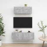 vidaXL Set dulap TV, 2 piese, gri beton, PAL