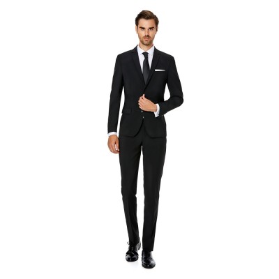 Costum barbati slim negru CTSL02 foto