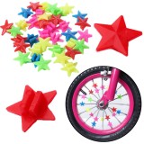 Set margele pentru spite bicicleta, stele colorate, 2 cm, 35 bucati, Lean 25201