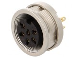 Conector M16 Mamă 6 PIN 5A 250V IP68, Lumberg
