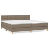 Cumpara ieftin Pat box spring cu saltea, gri taupe, 200x200 cm, textil