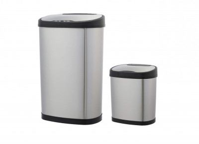 Set cosuri de gunoi (12L + 50L), otel inoxidabil Amazon Basics - RESIGILAT foto