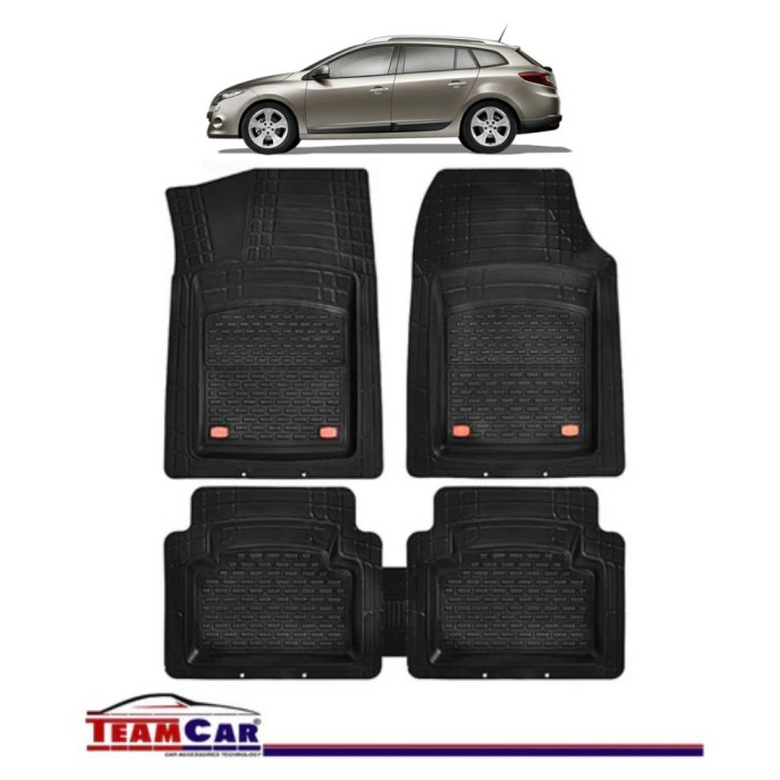 Covorase Auto TeamCar&reg; Tip Tavita Compatibile Renault Megane III Combi (2008-2016) Negru Material Rezistent