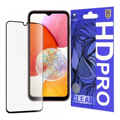 Folie de protectie Ecran Lito HD Pro Clear pentru Samsung Galaxy A14 A145 / A14 5G A146, Sticla Securizata, Full Glue, Neagra foto