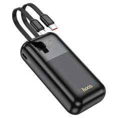Baterie Hoco Q25, Powerbank 10.000mAh, Cabluri integrate Type-C + Lightning, Negru