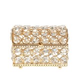 Cutie decorativa metalica cu insertii transparente