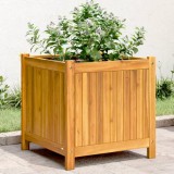 Cumpara ieftin Jardinieră de grădină cu căptușeală, 50x50x50 cm, lemn acacia