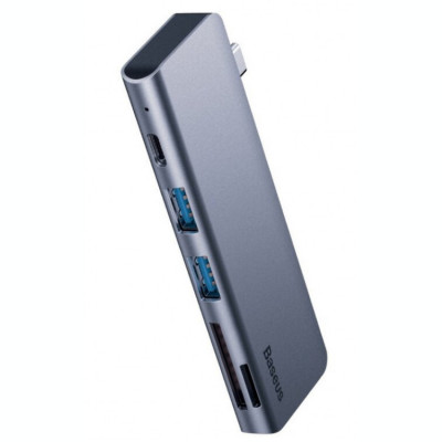 Docking station Baseus CAHUB-K0G, USB 3.0 x2, USB Tip C, Cititor carduri SD/MicroSD foto