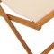 Scaune pliante 2 buc. Material textil bej si lemn masiv - 7