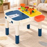 Cumpara ieftin Masuta multifunctionala, doua suprafete, compatibila Lego, activitati si cuburi constructii, pliabila, 57x59x45 cm