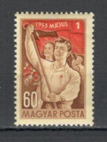 Ungaria.1953 1 Mai-Ziua muncii SU.111, Nestampilat