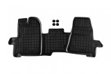 Covor de cauciuc specific, potrivit pentru Ford Tourneo Custom, Transit, Transit Custom 2013-2018, 3 locuri, set dintr-o singura bucata, culoare neagr