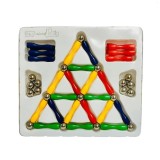 Cumpara ieftin Set de constructie 3D, 50 piese, cu bile magnetice, tije din plastic, 4 culori diferite - Multicolor