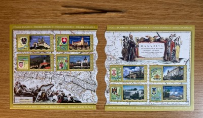 Stemele Dunarii I, bloc de 4 timbre 2010 LP 1863a + LP 1880a foto
