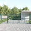 VidaXL Poartă de grădină din plasă, verde, 400x175 cm, oțel galvanizat