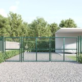 VidaXL Poartă de grădină din plasă, verde, 400x175 cm, oțel galvanizat