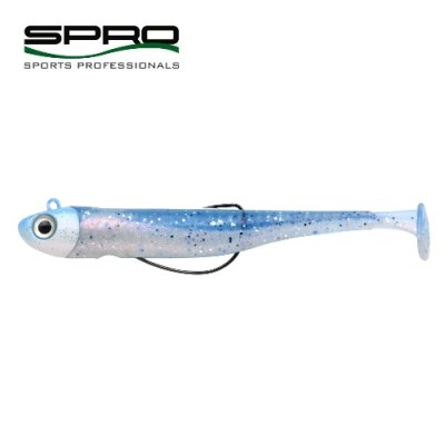 SHAD SPRO GUTSBAIT UV 110 MM PLUS OFFSET 3/0 14 GR AQUA AND PEARL foto